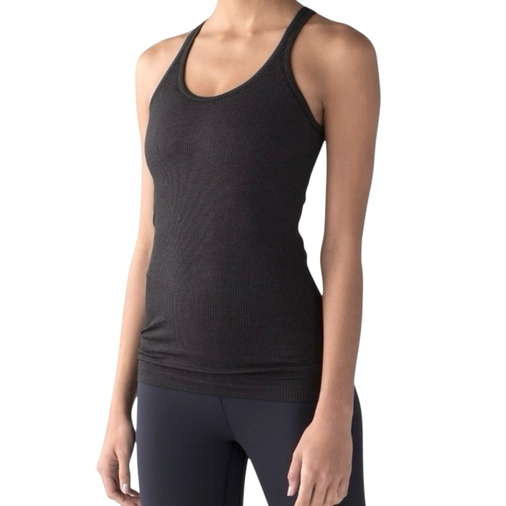 Lululemon Athletica Ebb To Street Tank Light Support Charcoal Gray Women Size 8 - Picture 2 of 8